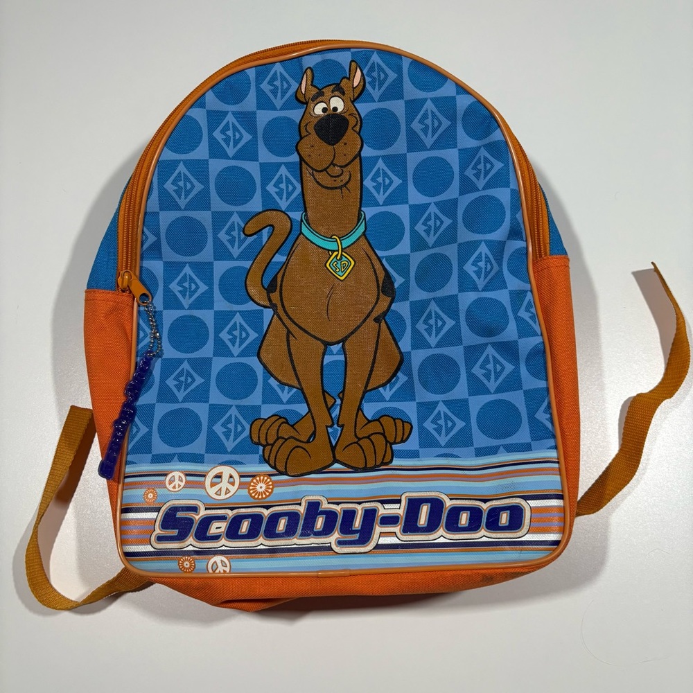 Vintage 2001 Scooby-Doo Backpack Blue Orange Cartoon Hanna-Barbera